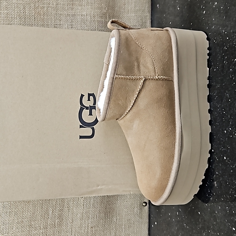 NEW UGG CLASSIC ULTRA MINI PLATFORM CHESTNUT